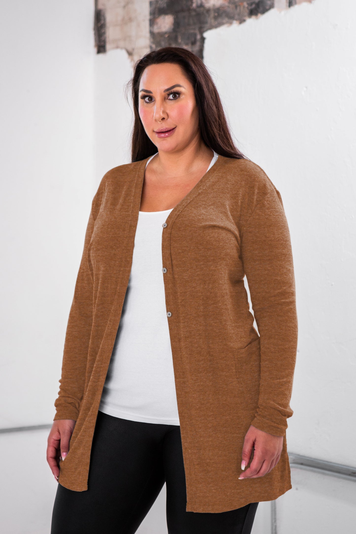 Ladies Sassy Eco-Triblend Rib Cardigan