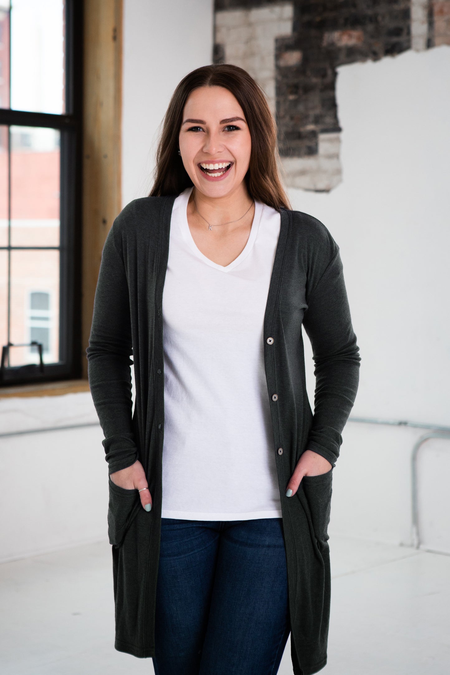 Ladies Sassy Eco-Triblend Rib Cardigan