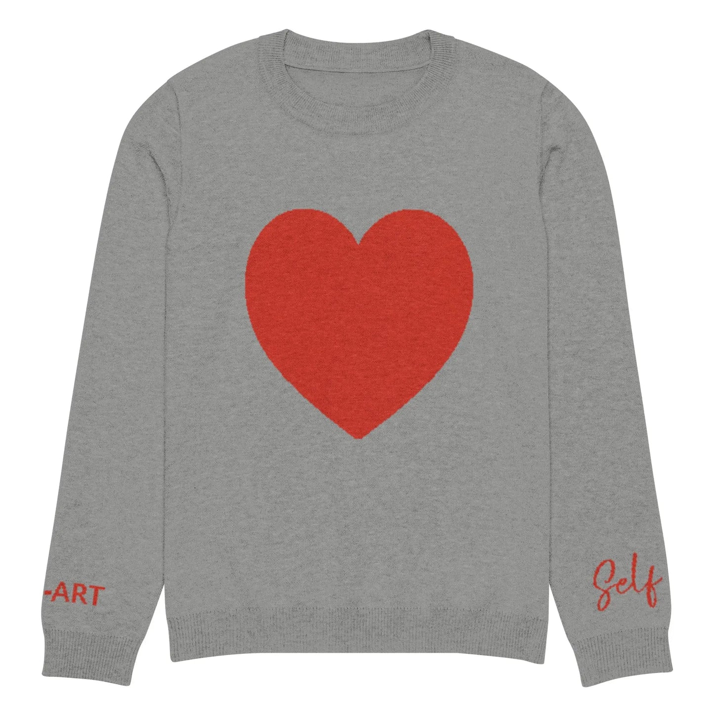 Sassy Knitted Heart crew neck sweater GREY